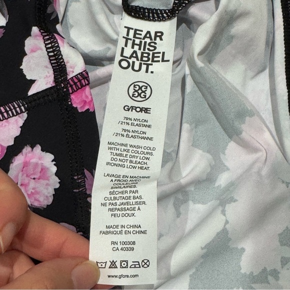 G/FORE Photo Floral Silky Tech Nylon Ruched 1/4 Zip Pullover Size S NWOT - Picture 12 of 15